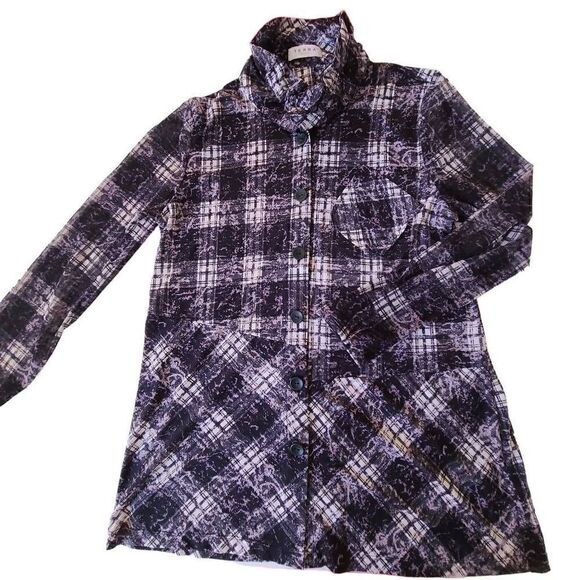 Terra Women's Button Tunic Blouse High Neck Long Sleeve Small - Picture 5 of 14